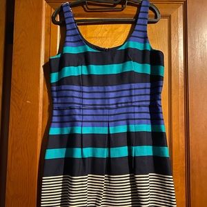 NWT Ann Taylor Loft sleeveless dress, multi color striped, size 6